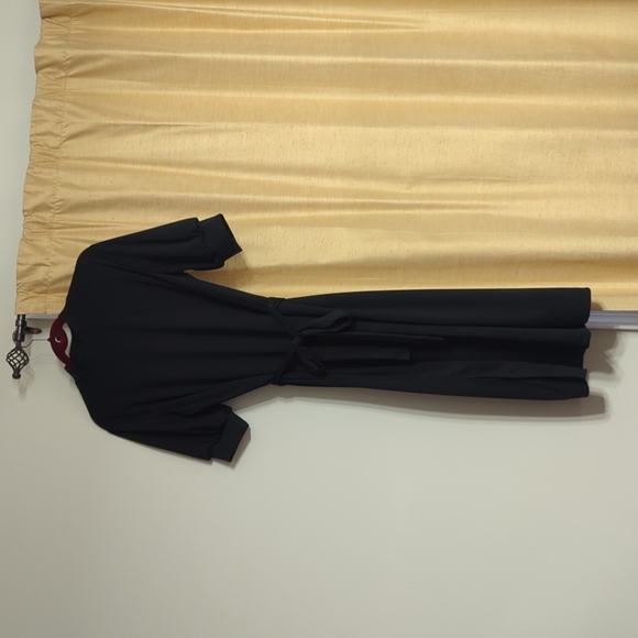 NWOT Who What Wear Black Turtleneck Dress with Tie Belt - Picture 4 of 9